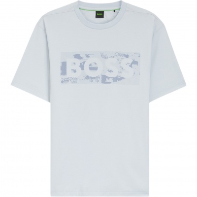 Foto van Boss Heren T-Shirt Blauw 50559363/460 Ts Globe Logopattern