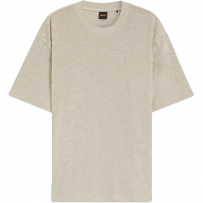 Foto van Boss Heren T-Shirt Bruin 50559227/070 Te Flower