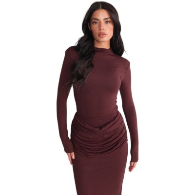 Foto van Unique The Label Dames Top Bruin 2512-09/BRWN Isa Bodysuit