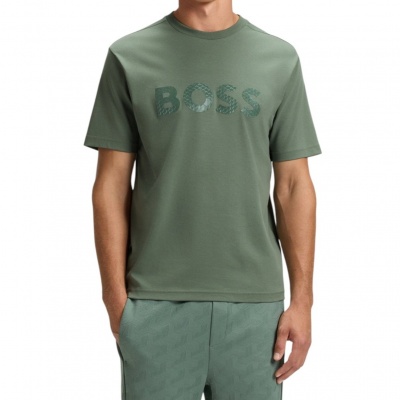 Foto van Boss Heren T-Shirt Groen 50547940/358 TS_Mirror Iconic