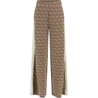 Guess Dames Broek Bruin V5BB15K1990/Fngy 4G Rhombus Jacquard Straight L Foto van Guess Dames Broek Bruin V5BB15K1990/Fngy 4G Rhombus Jacquard Straight L