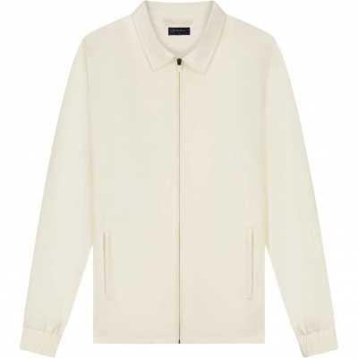 Tria d'Oro Heren Jas M-SS25-TJC/Creme Tracksuit Jacket with Collar Foto van Tria d'Oro Heren Jas M-SS25-TJC/Creme Tracksuit Jacket with Collar