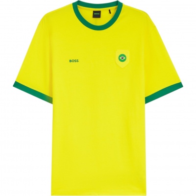 Foto van Boss Heren T-Shirt Geel 50562134/740 Ts Bb Bc Lux