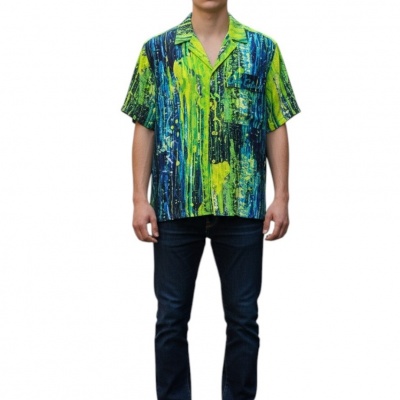 Carlo Colucci Heren Overshirt Geel C4753/181 Foto van Carlo Colucci Heren Overshirt Geel C4753/181