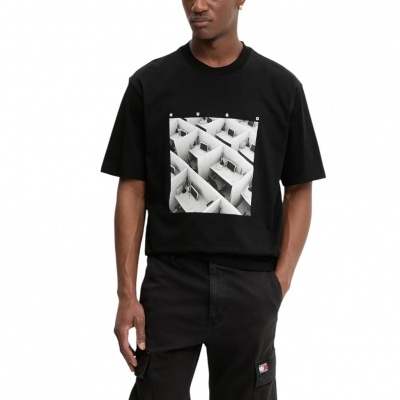 Boss Heren T-Shirt Zwart 50553330/001 Dodger Foto van Boss Heren T-Shirt Zwart 50553330/001 Dodger