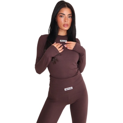 Unique The Label Dames Shirt Bruin 2510-01/CAC Nena Long Sleeve Foto van Unique The Label Dames Shirt Bruin 2510-01/CAC Nena Long Sleeve