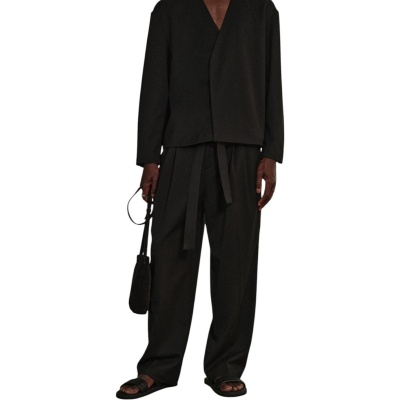 Foto van The Couture Club Heren Broek Zwart TCCM3087 Smart Barrel