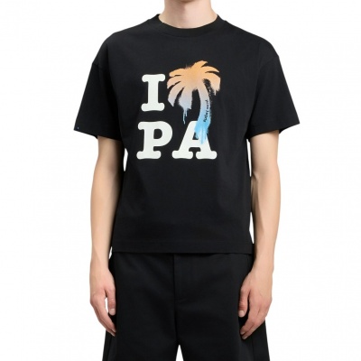 Foto van Palm Angels Heren T-shirt Zwart PMAA109S26JER007/1001 I Love Pa Regular