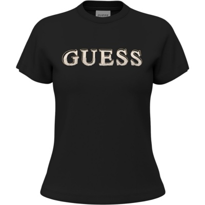Foto van Guess Dames T-shirt Zwart V6BI06-K6273/JBLK Fausta