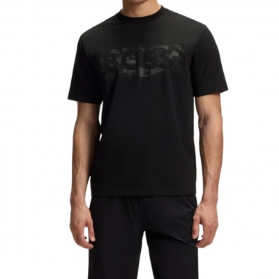 Foto van Boss Heren T-Shirt Zwart 50559363/001 Ts Globe Logopattern