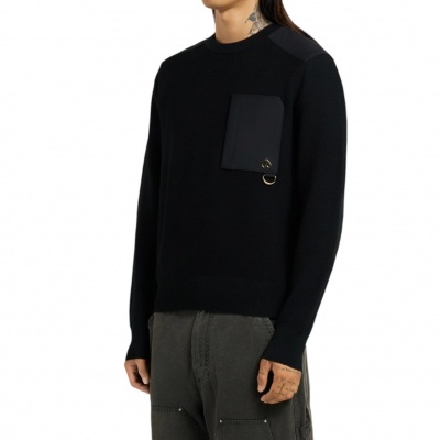 Moose Knuckles Heren Trui Zwart M35MK667G/292 Elowan Crew Neck Gold Foto van Moose Knuckles Heren Trui Zwart M35MK667G/292 Elowan Crew Neck Gold
