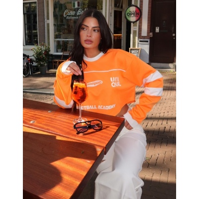 Foto van Unique The Label Dames Shirt Oranhe UN1001 Maxim Cropped Longsleeve