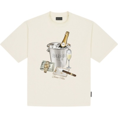 Foto van Baron Filou Heren T-shirt Wit Oversized Baron Beach Bill