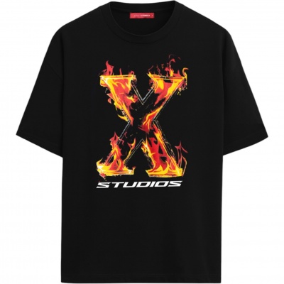 Foto van Xplct Heren T-shirt Zwart XPL-2508-09/10 Flame tee