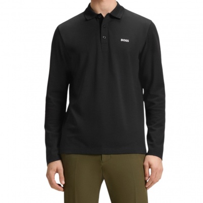 Foto van Boss Heren Polo Zwart 50536609/009 Plisy