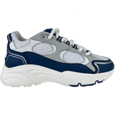 Foto van Cleens Heren Sneaker Wit Pulse Runner Cobalt