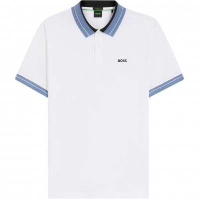 Foto van Boss Heren Polo Wit 50559369/100 Pl Member