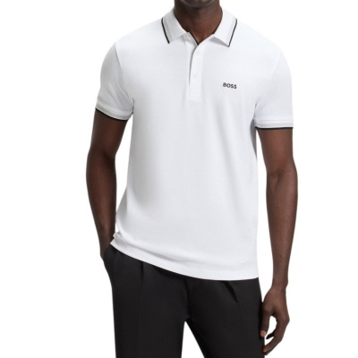 Foto van Boss Heren Polo Wit 50469055/100 PADDY