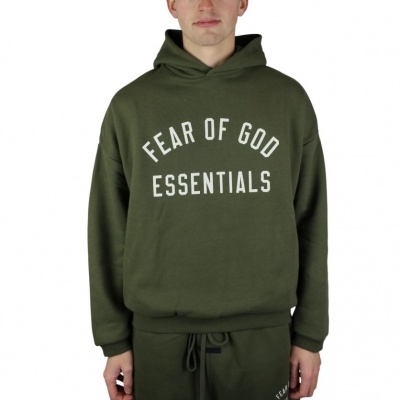 Fear Of God Heren Trui Groen FW25/MIL Fleece Hoodie Foto van Fear Of God Heren Trui Groen FW25/MIL Fleece Hoodie