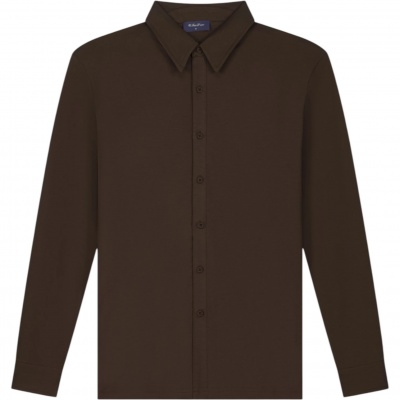 Foto van Tria d'Oro Heren Overhemd Bruin BLSP/Brown Buttoned