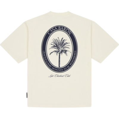Foto van Baron Filou Heren T-shirt Wit Backprint Casa Baron Palm