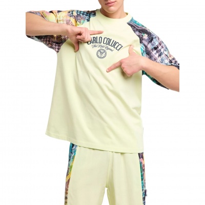 Foto van Carlo Colucci Heren T-shirt Geel C3577/491