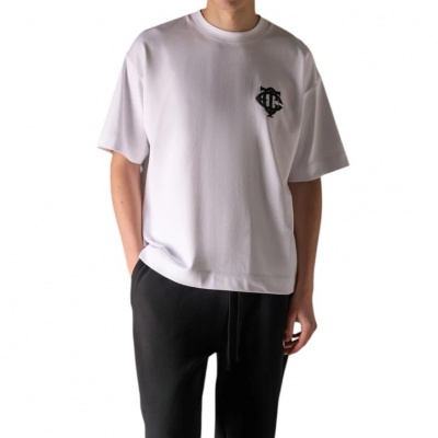 Foto van The Couture Club Heren T-shirt Wit TCCM2971 Monogram Applique Emblem
