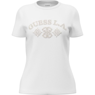 Foto van Guess Dames T-shirt Wit V6BI12-K6647/G011 Elsa