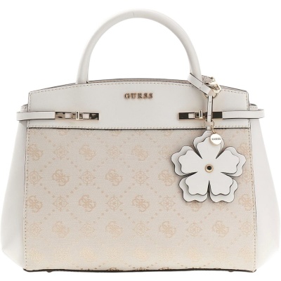 Guess Dames Tas Wit HWJP99-02060/OFL Melinda Logo Tri Comp Satchel Foto van Guess Dames Tas Wit HWJP99-02060/OFL Melinda Logo Tri Comp Satchel