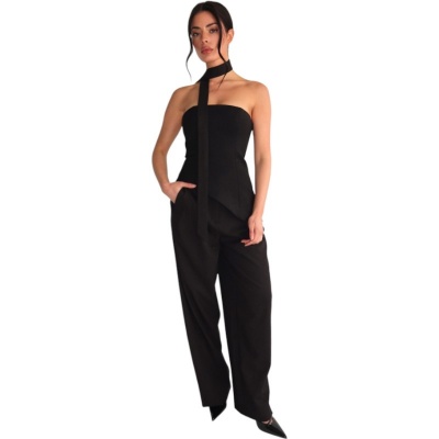 Foto van Unique The Label Dames Broek Zwart 2512-04/BLK Liva