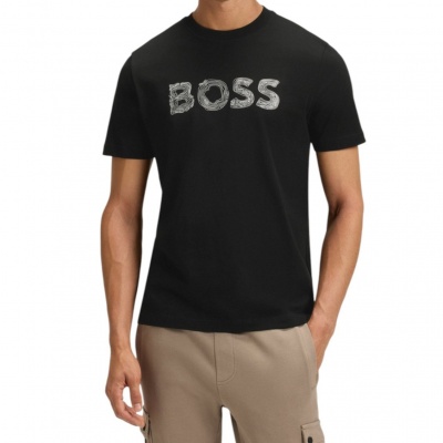 Foto van Boss Heren T-Shirt Zwart 50554616/001 Te_Frozen