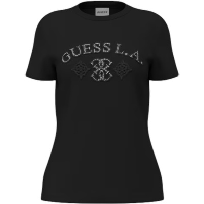 Foto van Guess Dames T-shirt Zwart V6BI12-K6647/JBLK Elsa