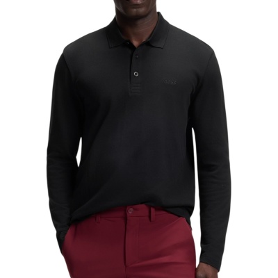 Foto van Boss Heren Polo Zwart 50536609/009 Plisy