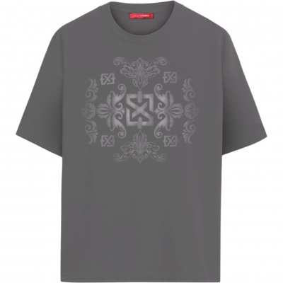Foto van Xplct Heren T-shirt Grijs XPL-2507-15/60 Baroque tee