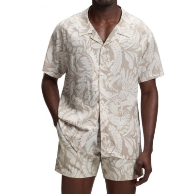 Foto van Boss Heren Overshirt Bruin 50535793/274 Beach Shirt