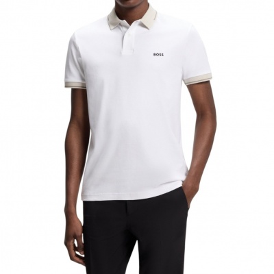 Foto van Boss Heren Polo Wit 50564688/100 Network Paule