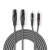 Audiokabel 2x XLR Female 2x RCA Male 3m Audiokabel 2x XLR Female 2x RCA Male 3m