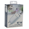 USB + 2x USB-C snellader 65W wit USB + 2x USB-C snellader 65W wit