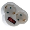 Stekkeradapter 2-voudig met schakelaar wit