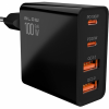 USB 2x + 2x USB-C snellader 100W zwart USB 2x + 2x USB-C snellader 100W zwart