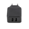 USB lader 2x USB-A 2,4A zwart