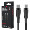 USB-C - USB-C kabel 1m zwart omvlochten 60W