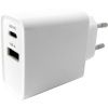 USB + USB-C snellader 20W wit USB + USB-C snellader 20W wit