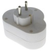 Stekkeradapter 2-voudig met schakelaar wit