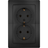 Inbouw stopcontact met randaarde dubbel zwart Inbouw stopcontact met randaarde dubbel zwart