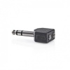 Nedis Stereo-Audioadapter | 6.35 mm Male | 2x 3.5 mm Female | Vernikkeld | Recht | ABS | Zwart | 10