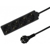 Stekkerdoos 4 voudig 5mtr snoer zwart
