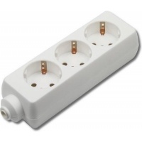 Stekkerdoos 3 voudig wit RA