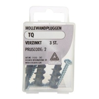 Hollewandplug met spaanplaatschroef 3st.