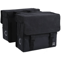 Dubbele Canvas Fietstas Plus 67L - Zwart / Matzwart 